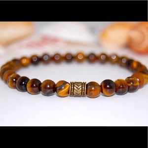 Tiger Eye Gemstone bracelet, 8mm beads.